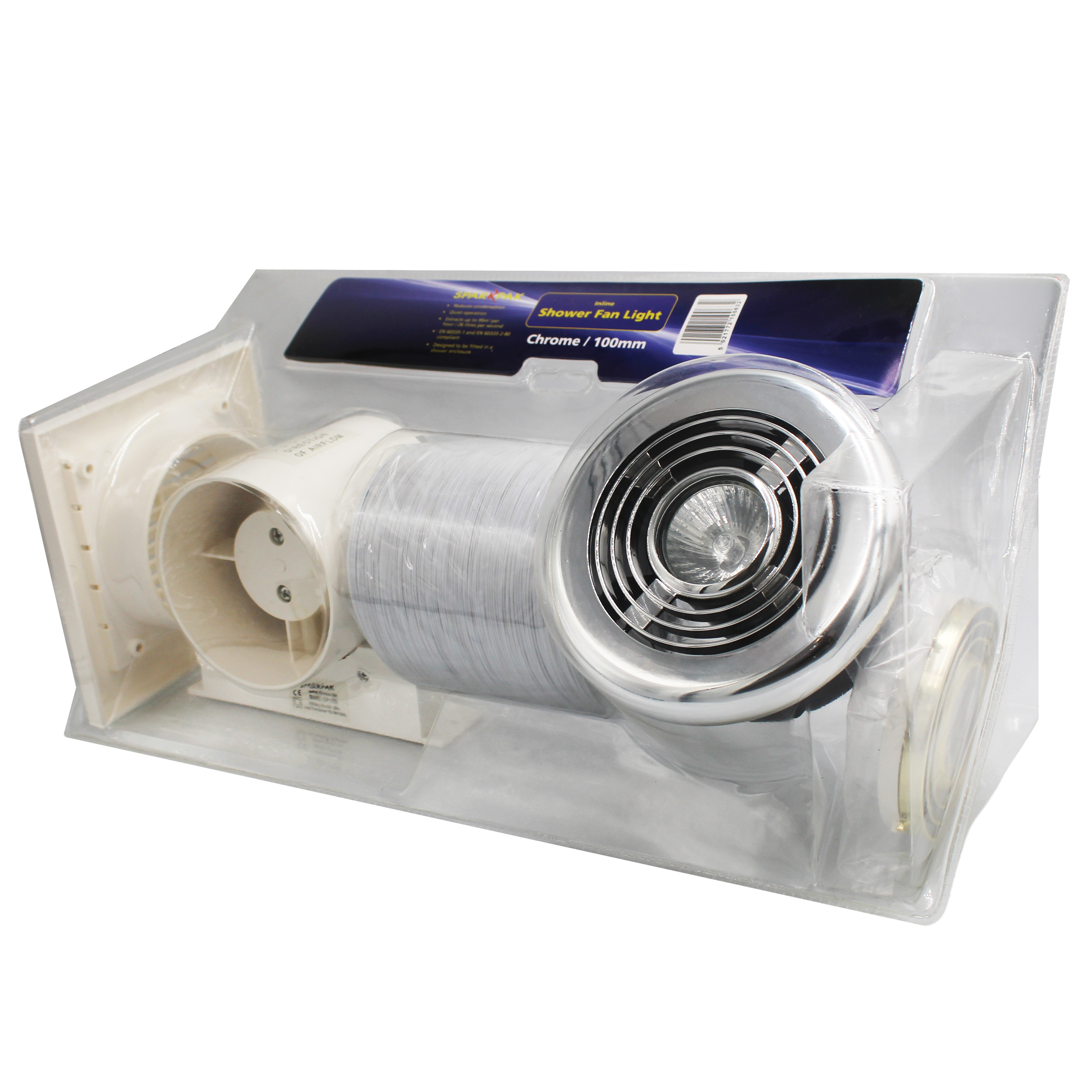 Shower Light Fan Kit Chrome - Standard